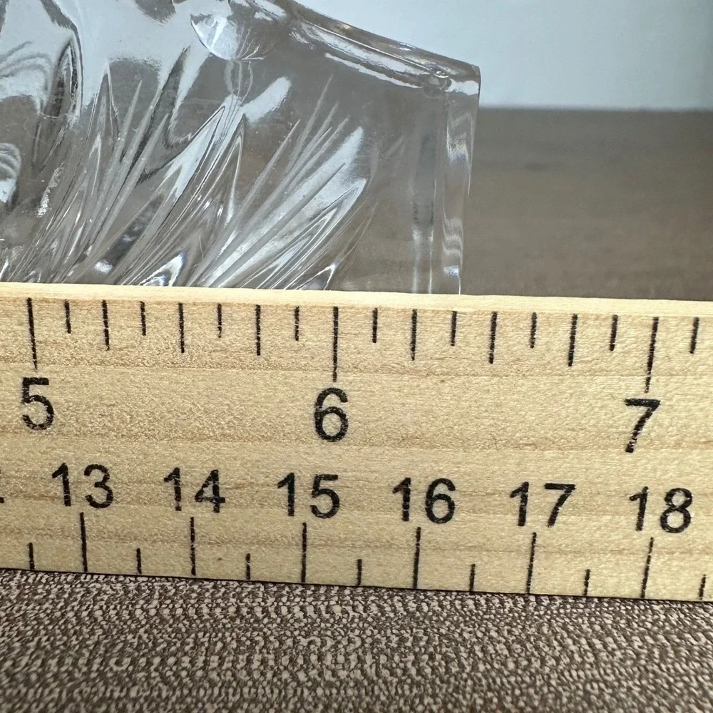Crystal Glass Napkin/Letter Holder Cut Glass Starburst Design‎ Clear Heavy Duty